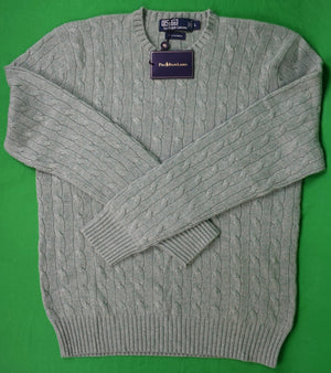 Polo Ralph Lauren Seafoam Green Cashmere Cable Crewneck Sweater Sz L (New w/ PRL Tag)