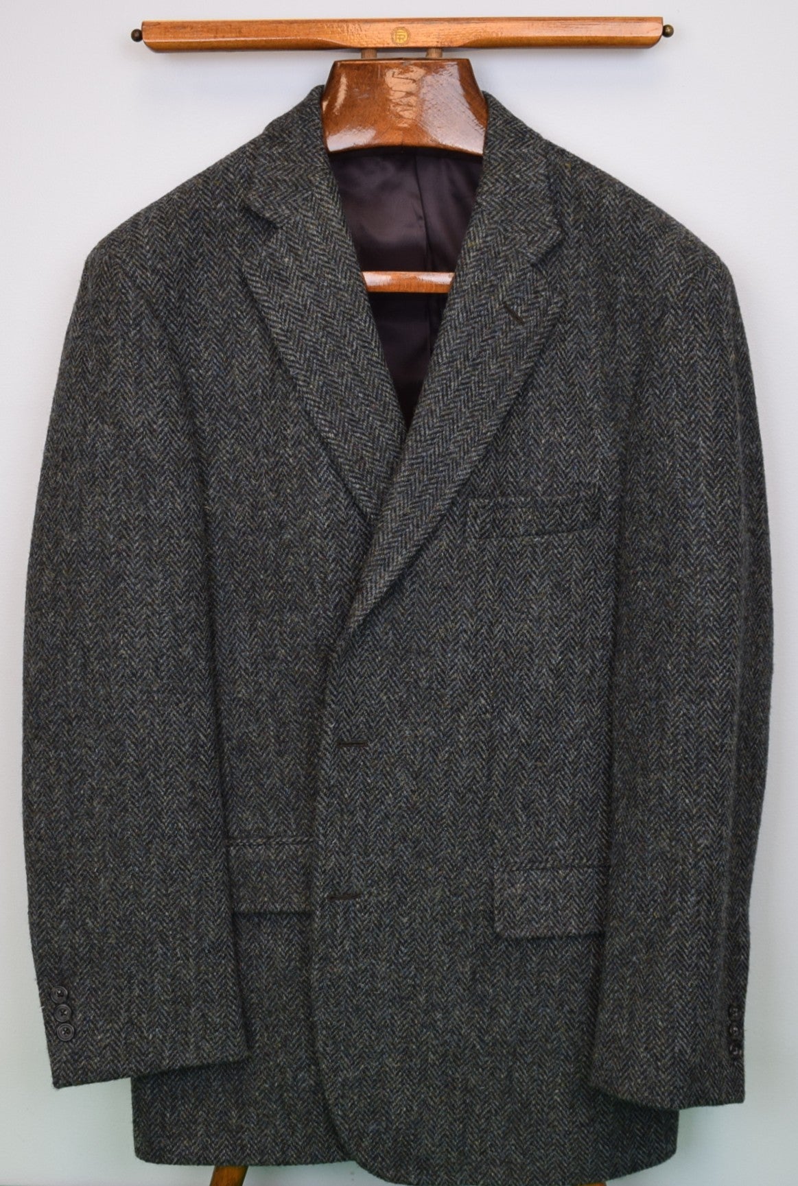 O'Connell's x Southwick Harris Tweed Blue/ Grey Herringbone Sport Coat Sz 44R (LNWOT)