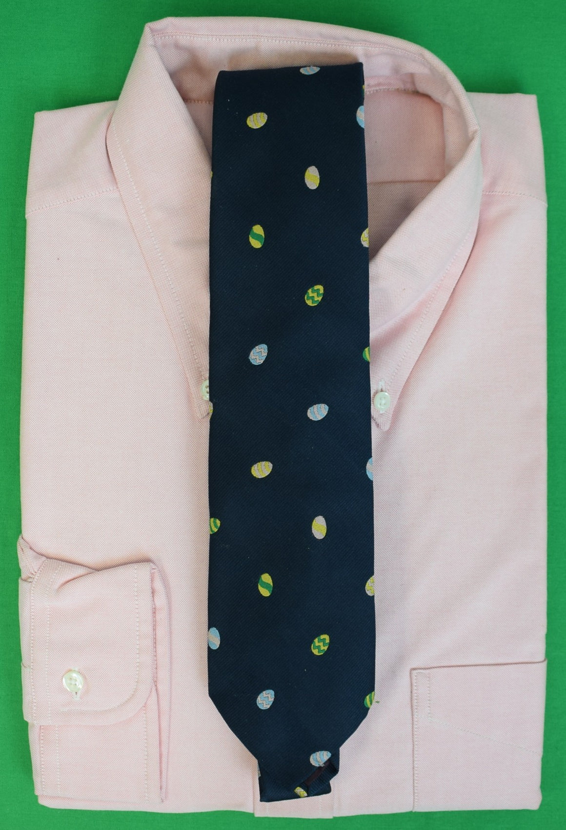 Chipp Navy Club Tie w/ Multi Color Easter Egg Design