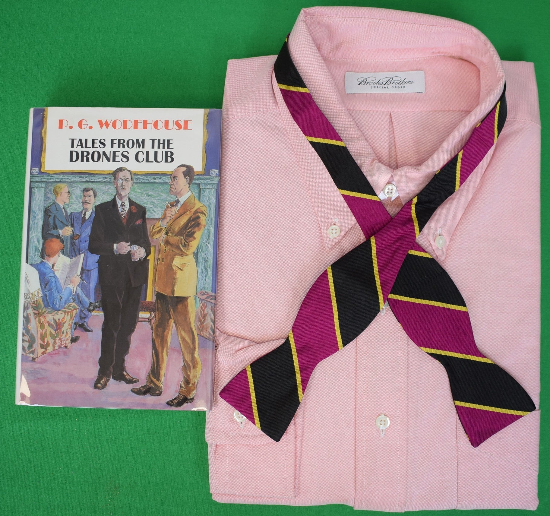 The Official Wodehouse Society Drones Club Repp Stripe Silk Bow Tie x Ben Silver