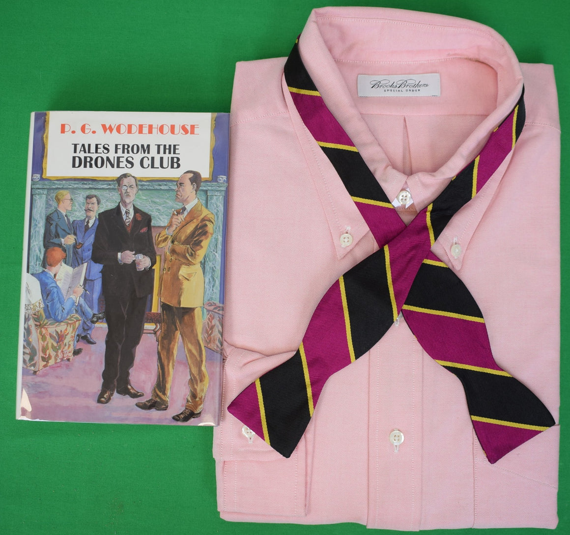 The Official Wodehouse Society Drones Club Repp Stripe Silk Bow Tie x Ben Silver