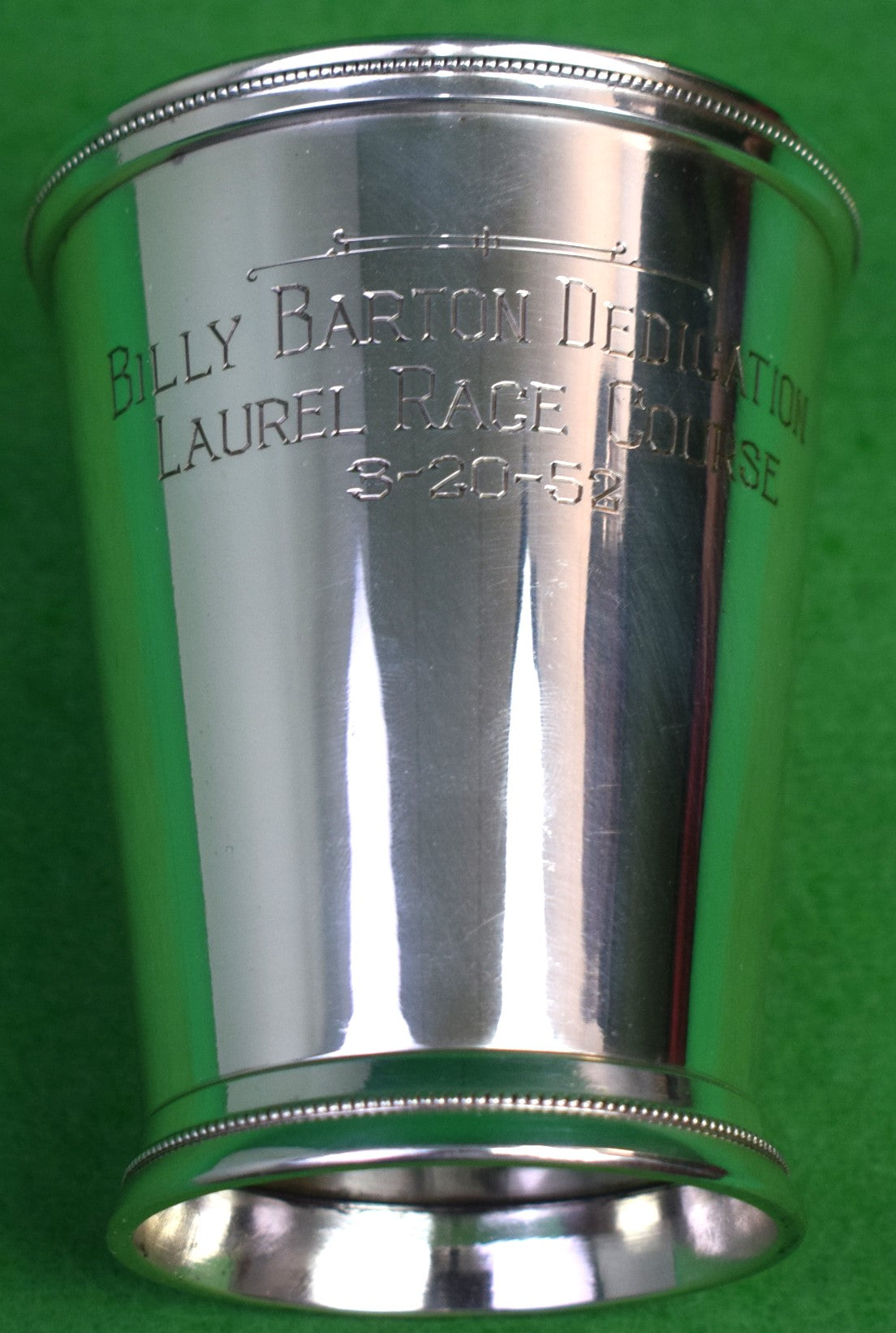 Billy Barton Dedication Laurel Race Course 3-20-52 Trophy