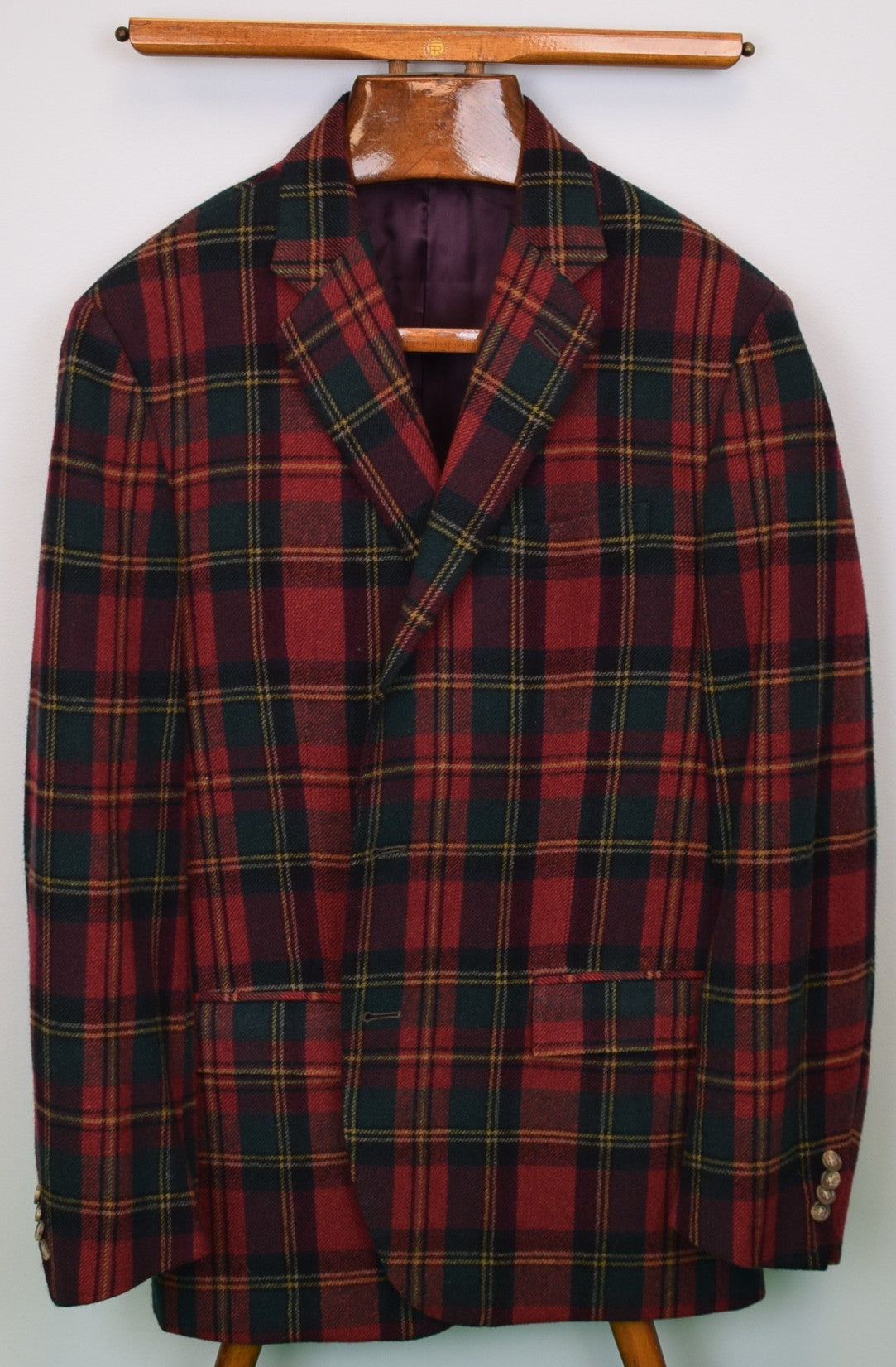 "Polo Ralph Lauren Red Tartan Flannel Wool Sport Coat" Sz 40R