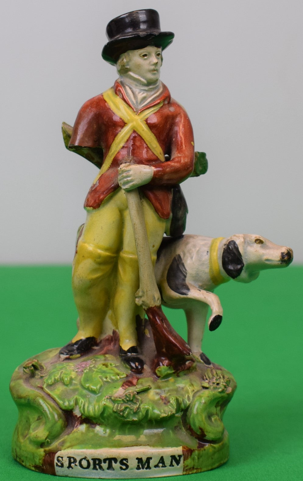 "Staffordshire Pearlware Pottery Bocage c1820 Sportsman Figurine"