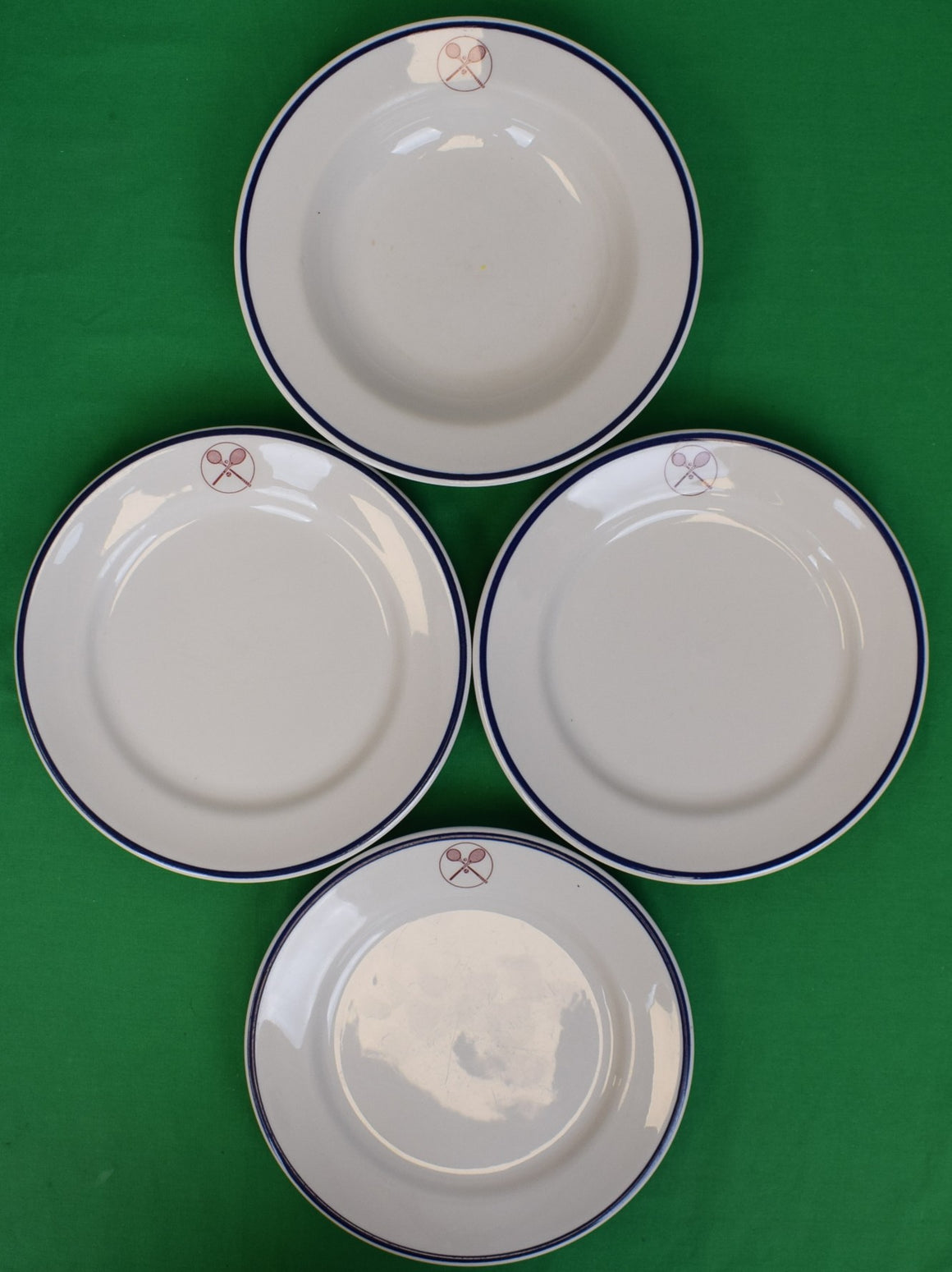 Set x 4 Racquet & Tennis Club 3 Luncheon Plates & 1 Soup Bowl Service