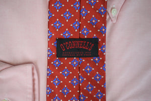 O'Connell's Red/ Blue Foulard Woven Silk Tie