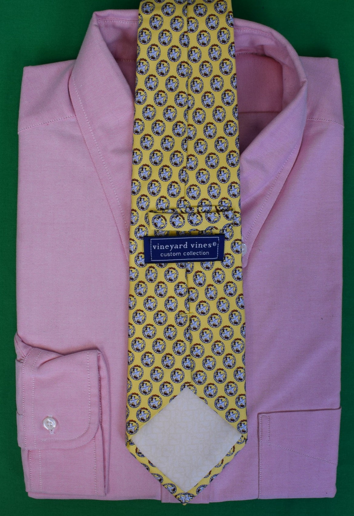"Rolling Rock Club x VV Custom Collection Yellow Silk Members' Tie w/ RRC Quail Logo"