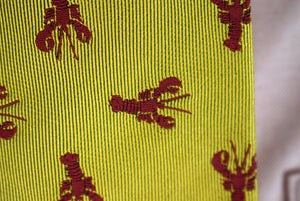 O'Connell's Gold Silk w/ Red Lobster Print Tie