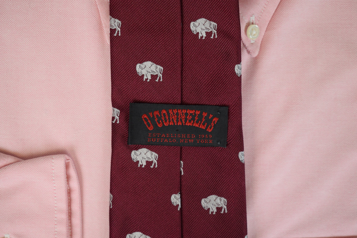 O'Connell's Buffalo Club Tie - Burgundy w/ White (NWOT)