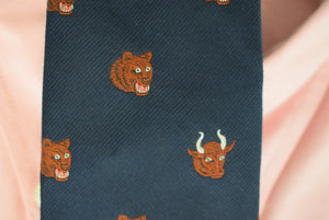 Chipp Bull & Bear Navy Poly Club Tie