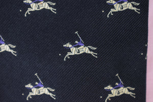 Ralph Lauren Black Silk w/ Purple Polo Player Tie