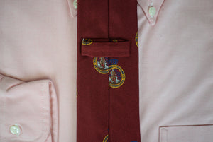 "Cordings Burgundy English Crest Silk Tie" (SOLD)
