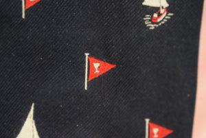 J. Press Navy English Silk/ Poly Yachtsman Club Tie