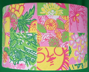 Lilly Pulitzer Patchwork Fabric Oval Desk Letter Holder