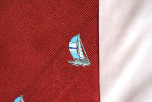 J. Press Regatta Sailboat Red Silk Tie