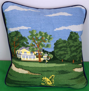 "The Country Club Brookline Hand-Needlepoint Pillow" (NWT)