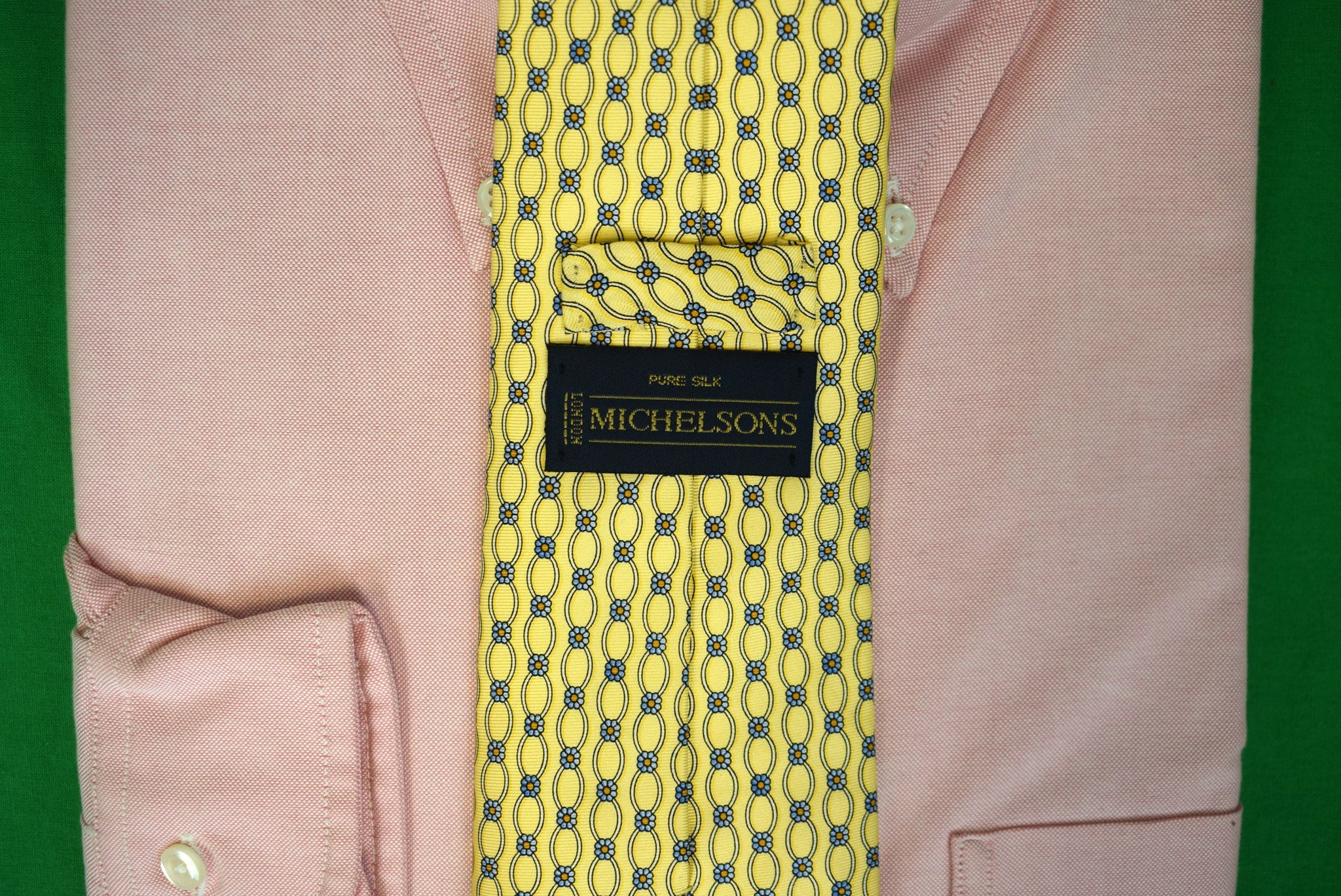 The Andover Shop Yellow Foulard English Silk Tie (NWOT)
