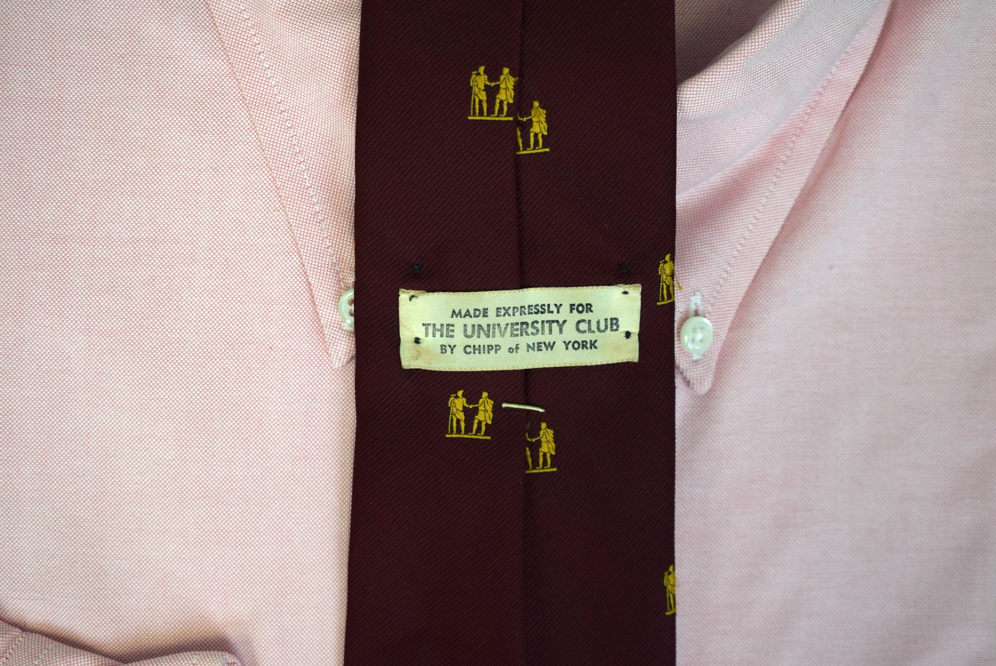 "Chipp x The University Club Of New York Burgundy Member's Tie"