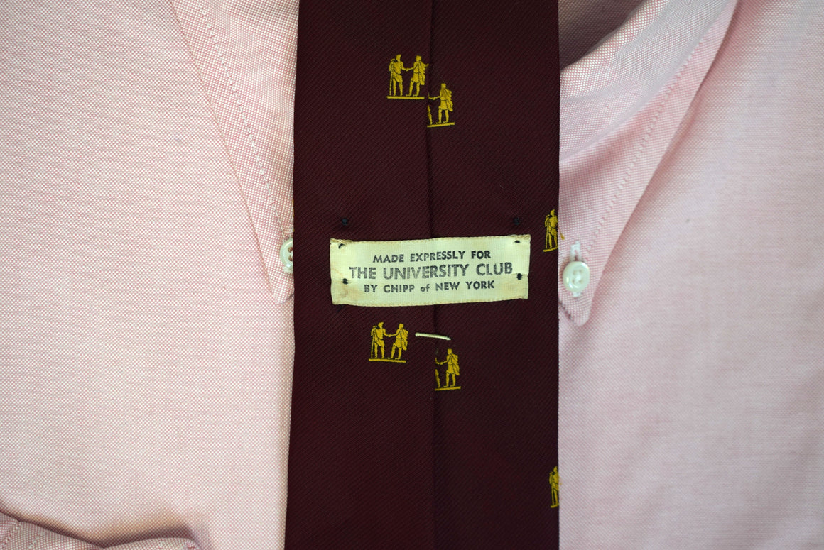 "Chipp x The University Club Of New York Burgundy Member's Tie"