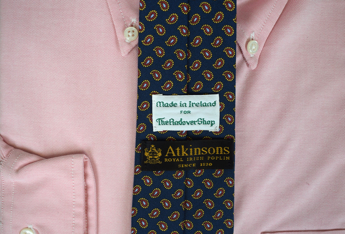 "The Andover Shop x Atkinsons Irish Poplin Navy Paisley Tie" (NWOT)