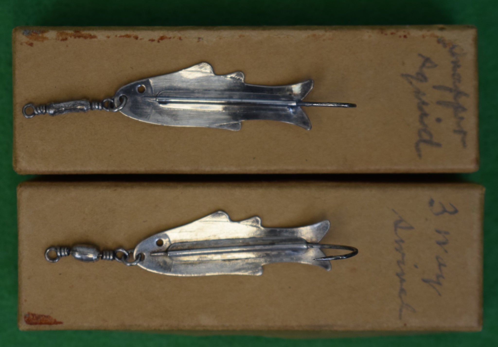 c kausch fishing lures "Set x 2 C. Kausch Silver Soldier Minnow Lures Bath, NY" (NIB)