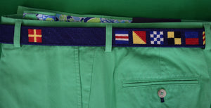 "Hand-Needlepoint Signal Flag Belt" Sz 38