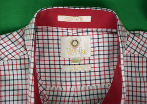 Viyella Cotton/ Wool Red/ Black Tattersall B/D Sport Shirt Sz XL (NWOT)