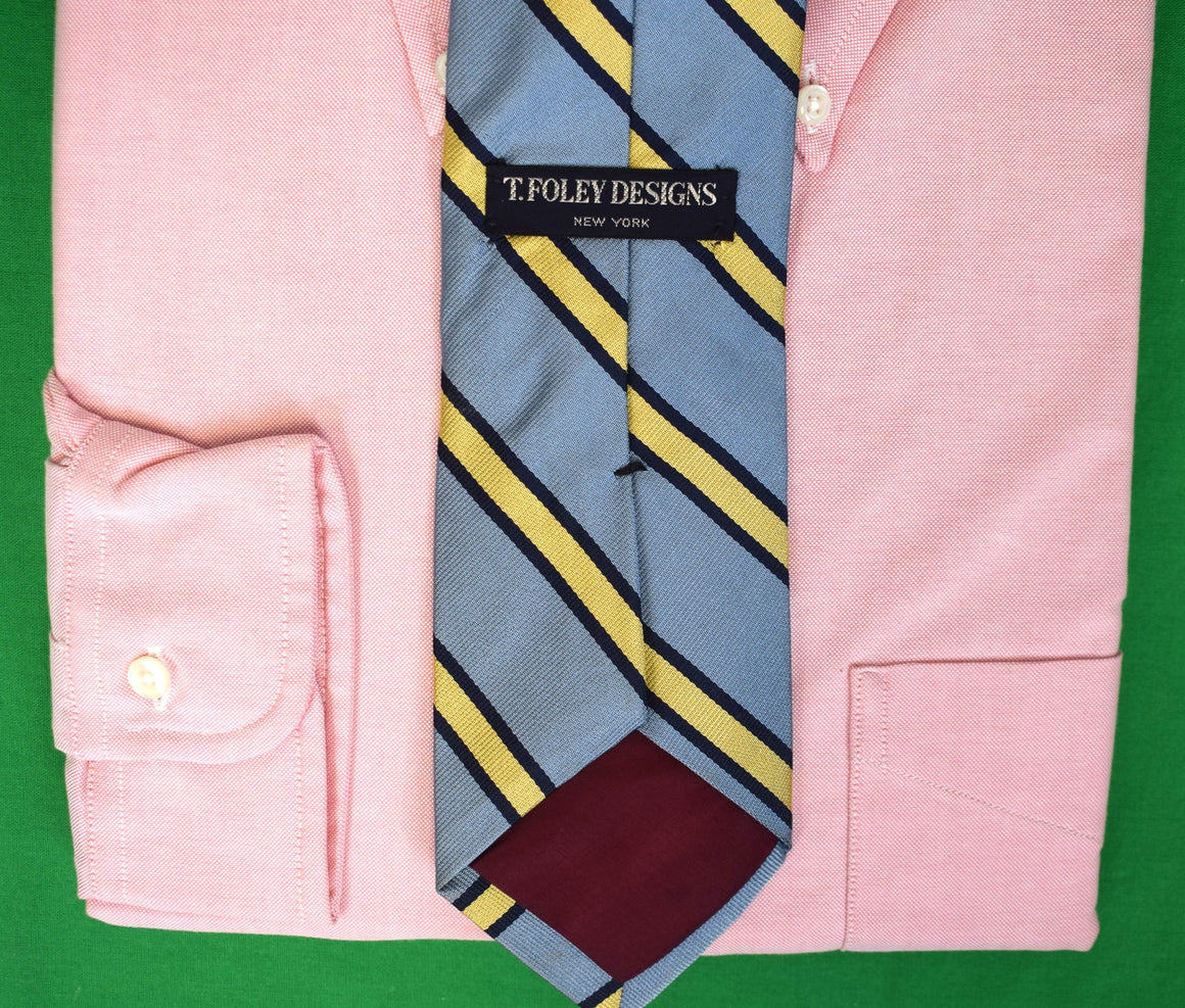 The Brook New York Members Blue/ Yellow/ Navy Repp Stripe Club Tie