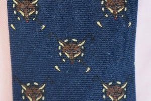 Polo Ralph Lauren Navy Wool Challis Fox Mask/ Riding Crop Club Tie