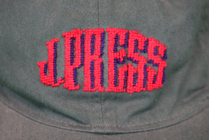 "J. Press Needlepoint Hat- Hunter Green w/ Red JP" (NWT)