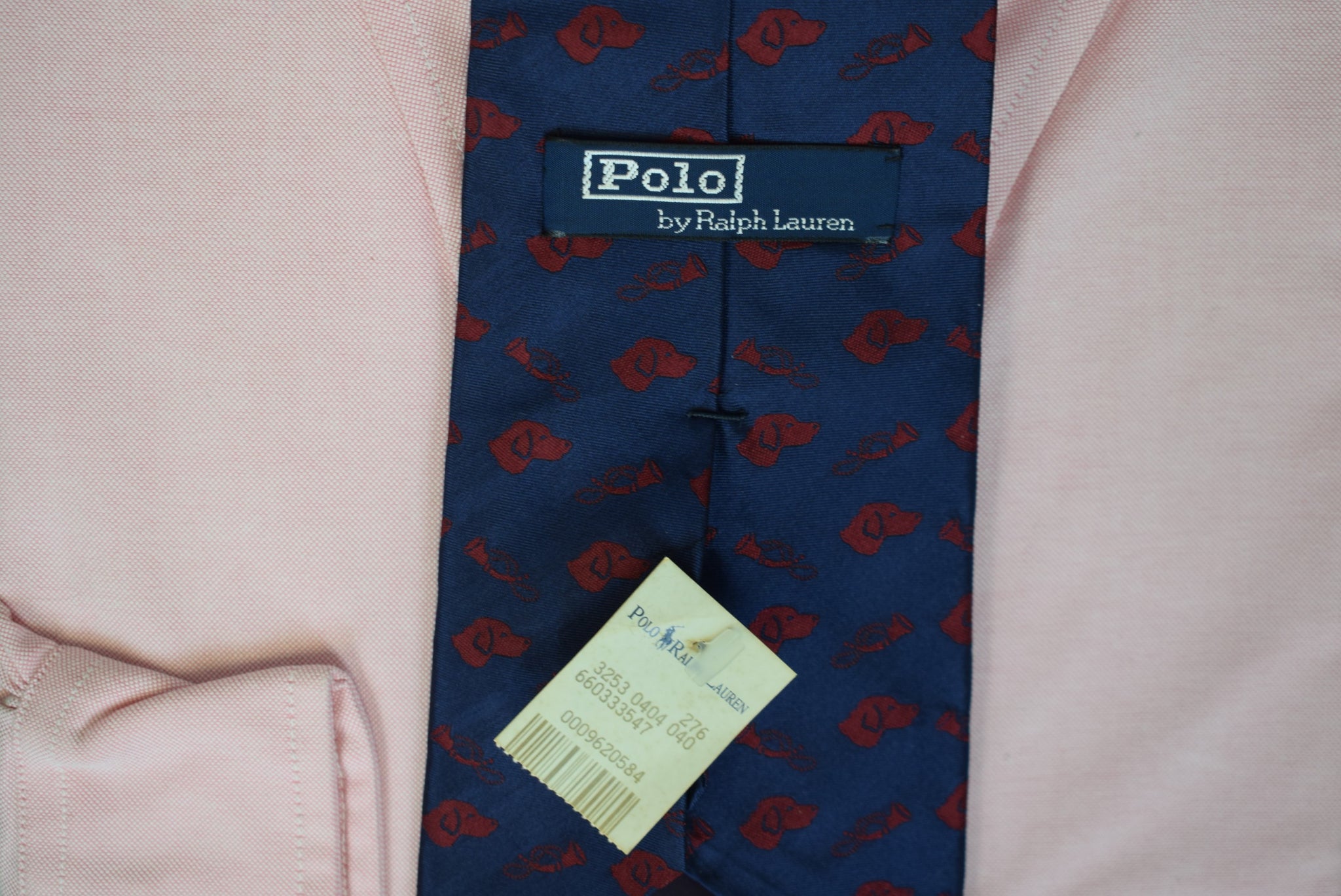 "Polo Ralph Lauren Burg Fox-Hound/ Hunting Horn Navy Silk Club Tie" (NWT)