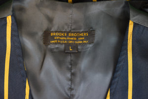 Brooks Brothers Navy/ Gold Regatta Stripe Vest Sz L