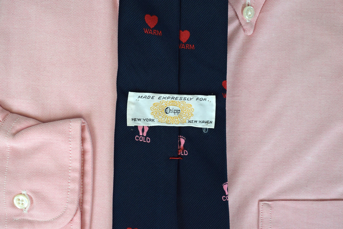 "Chipp Warm Heart/ Cold Feet Navy Poly Tie"