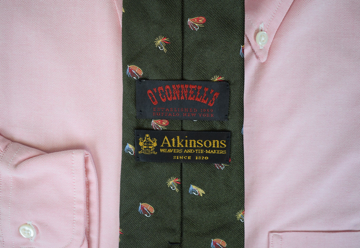 O'Connell's x Atkinsons Olive English Silk Trout Fly Club Tie