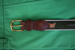 "Fox-Mask/ Hunting Horn Hunter Green Ribbon/ Hemp Belt" Sz 36 (SOLD)