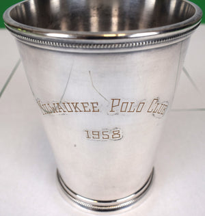 Milwaukee Polo Club 1958 Silver Plate Julep Cup