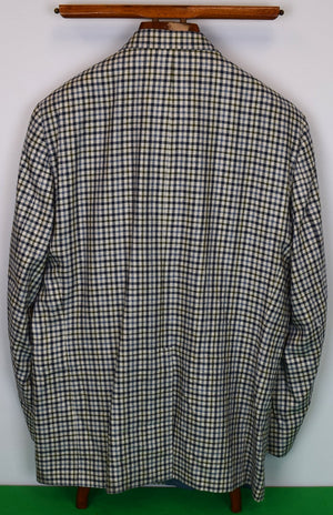 O'Connell's Silk Blue/ Olive Check Sport Coat Sz 48T (NWOT)