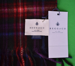 Begg & Co Scottish Cashmere Tartan Plaid Scarf (NWT)