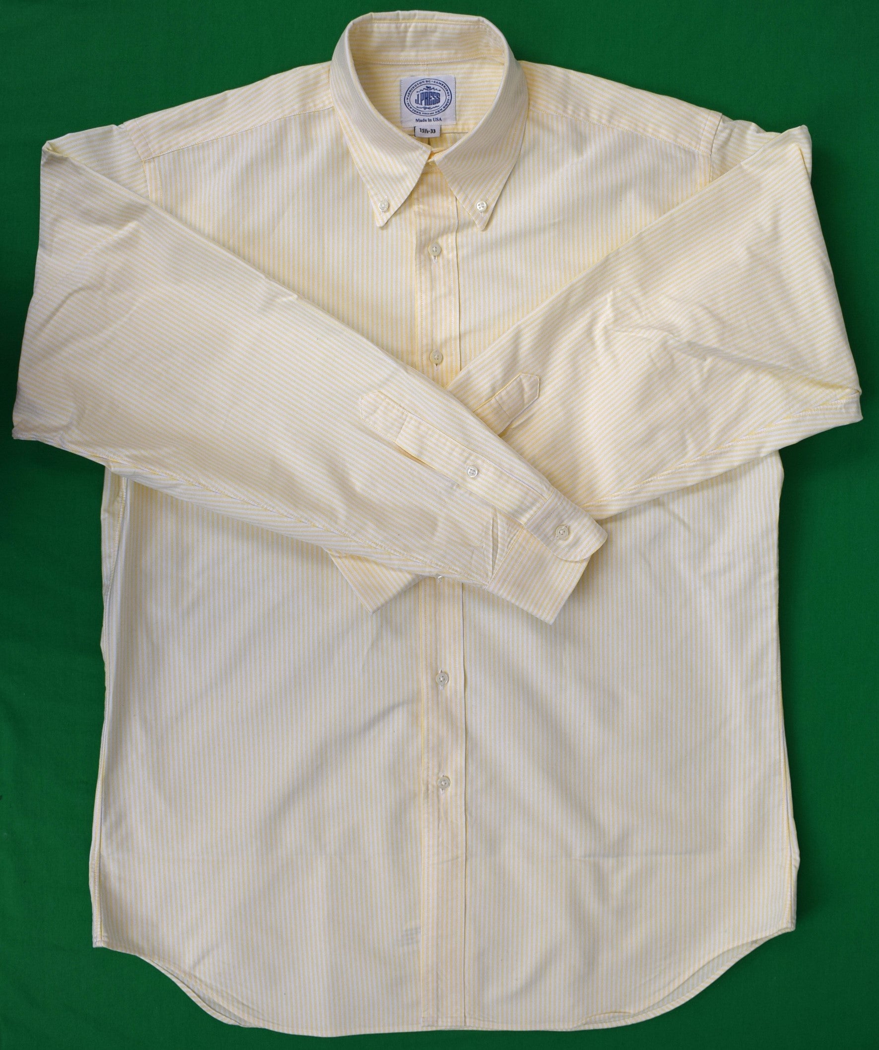 J. Press Yellow University Stripe Oxford Cloth B/D Dress Shirt J. Press Yellow University Stripe Oxford Cloth B/D Dress Shirt
