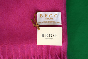 "Begg & Co Scottish Cashmere Arran Oversized Hot Pink Scarf" (NWT)