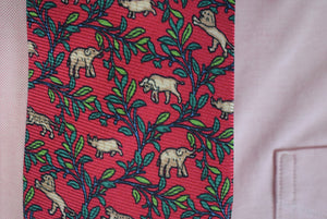 Cordings Red Italian Silk Tie w/ Africana Safari Print Tie