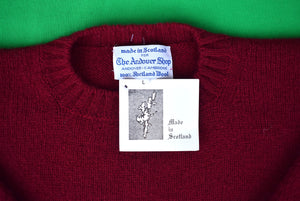 "The Andover Shop Scottish Shetland Wool Crew Neck Sweater/ Maroon/ Bordeaux Mix" Sz L (NWT)