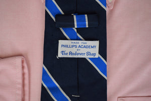 The Andover Shop x Phillips Academy Repp Stripe Navy Silk Club Tie