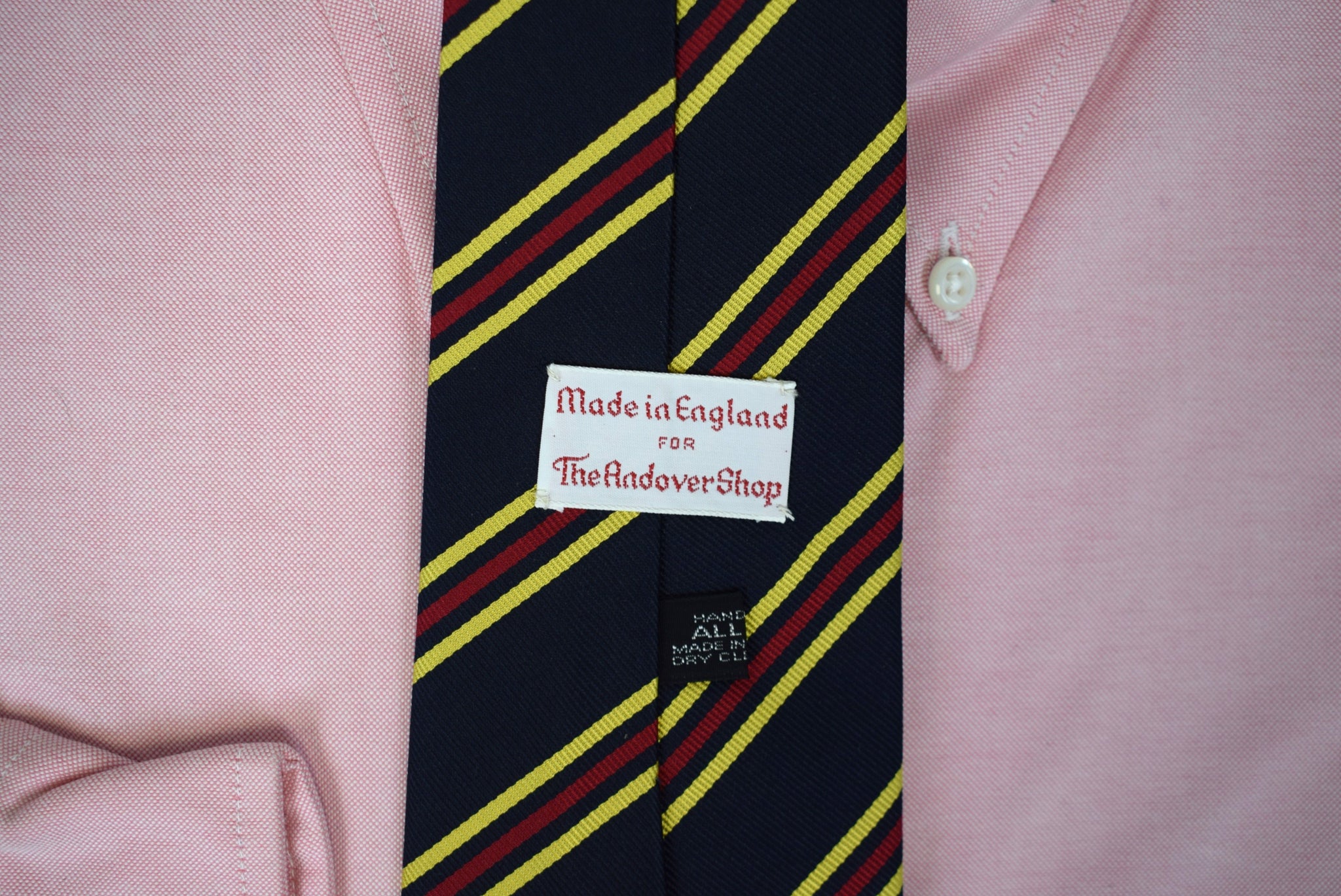 The Andover Shop Navy w/ Yellow/ Red English Repp Stripe Silk Tie (NWOT)