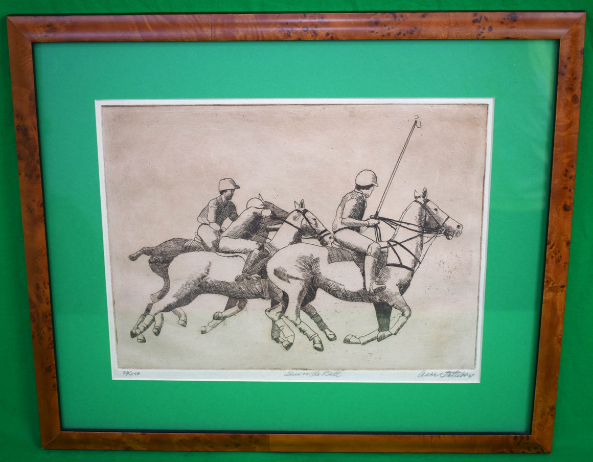 "Three on The Ball" c1930s Polo Drypoint #52/250