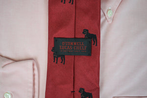 O'Connell's Silk Club Silk Burgundy Tie w/ Black Rottweiler (NWOT)