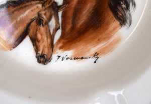 Abercrombie & Fitch x Frank Vosmansky Mare & Foal Equestrian Porcelain Ashtray