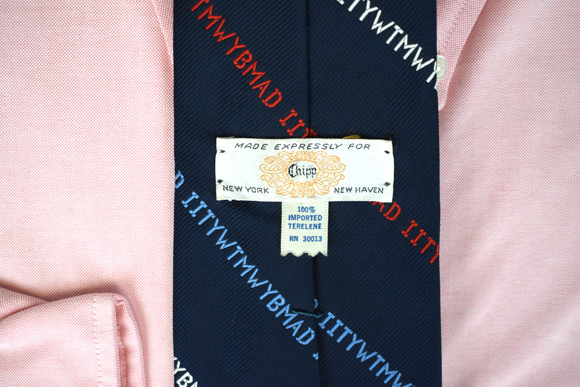 "Chipp IITYWTMWYBMAD Navy Terelene Club Tie"