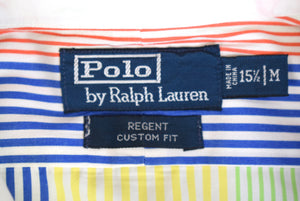 Polo Ralph Lauren Regent Multi Fun Stripe/ White Spread Collar Shirt Sz 15 1/2"/ M