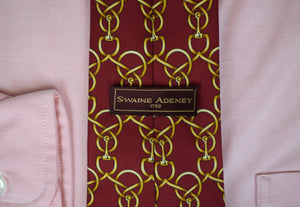 Swaine Adeney London Burgundy Horse Bit Silk Tie
